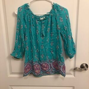 Floral Teal Women's Top